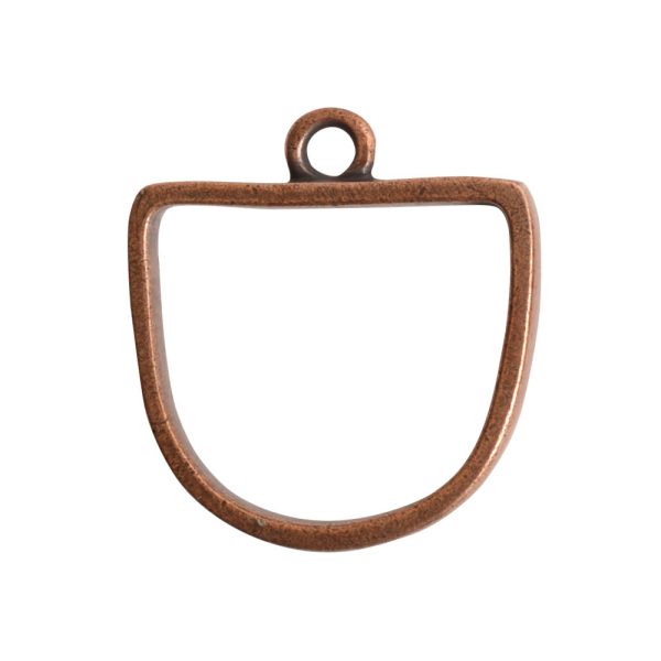 Open Pendant Half Oval Single LoopAntique Copper