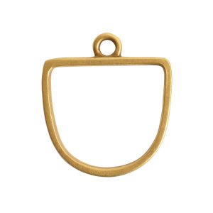 Open Pendant Half Oval Single Loop<br>Antique Gold