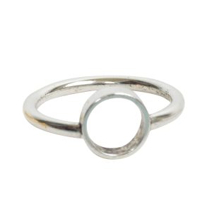 Ring Open Frame Itsy Circle Size 8<br>Antique Silver
