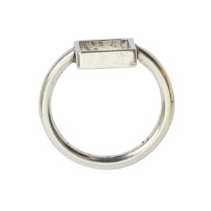 Ring Open Frame Itsy Square Size 6<br>Antique Silver
