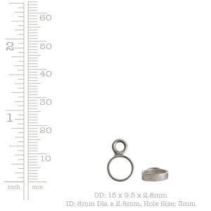 Open Frame Itsy Circle Single Loop<br>Sterling Silver Plate