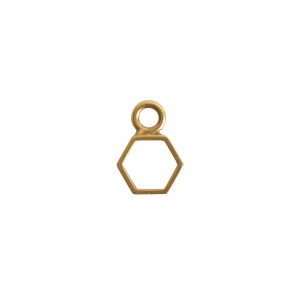 Open Frame Itsy Hexagon Single LoopAntique Gold