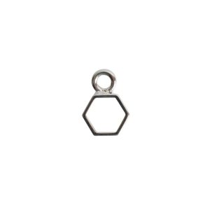 Open Frame Itsy Hexagon Single LoopSterling Silver Plate