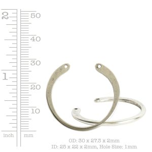 Wire Frame Open Circle Large Double Hole<br>Anitque Silver