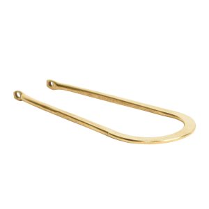 Wire Frame Open Horseshoe Long Double HoleAnitque Gold