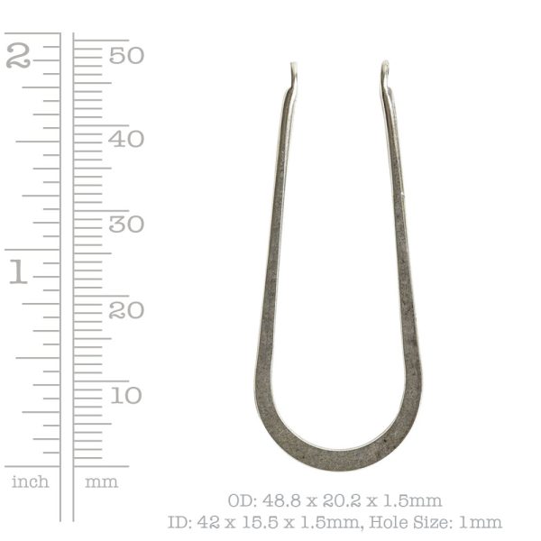 Wire Frame Open Horseshoe Long Double HoleAnitque Copper