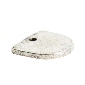 Flat Tag Mini Half Oval<br>Antique Silver