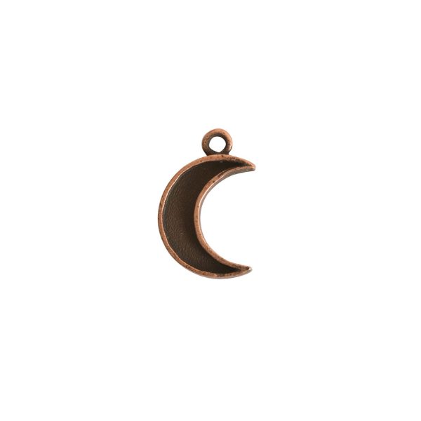 Mini Pendant Crescent Moon Single LoopAntique Copper