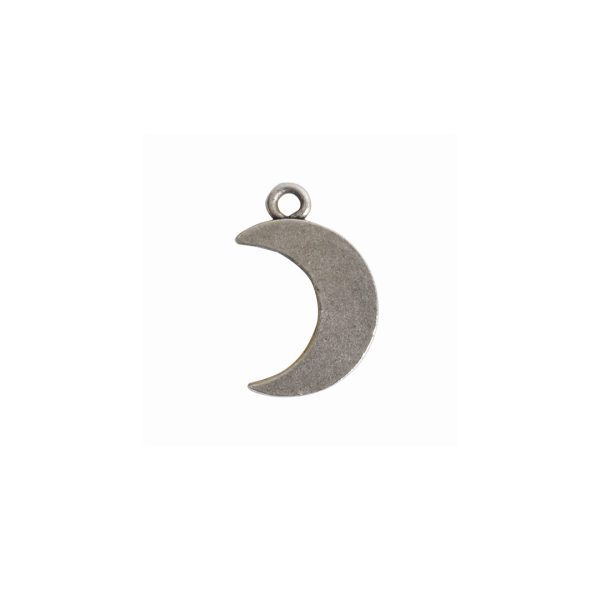 Mini Pendant Crescent Moon Single LoopAntique Silver