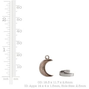 Mini Pendant Crescent Moon Single Loop<br>Antique Silver