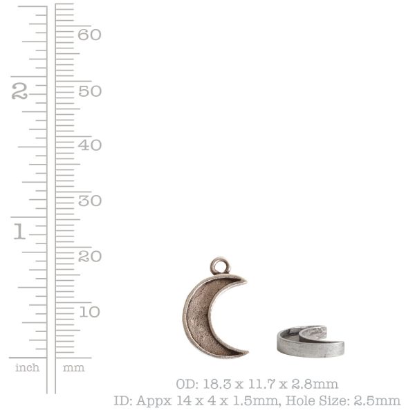 Mini Pendant Crescent Moon Single LoopAntique Copper