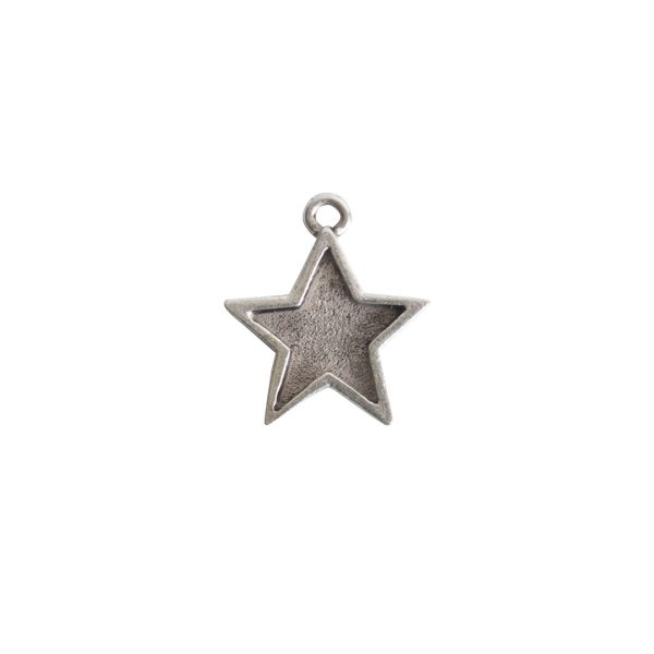 Mini Pendant Star Single LoopAntique Silver