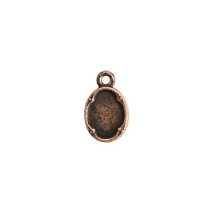 Ornate Flat Tag Mini OvalAntique Copper