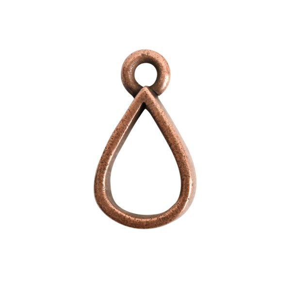Open Pendant Small Drop Single LoopAntique Copper