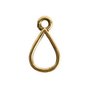 Open Pendant Small Drop Single Loop<br>Antique Gold