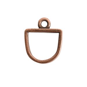 Open Pendant Small Half Oval Single Loop<br>Antique Copper
