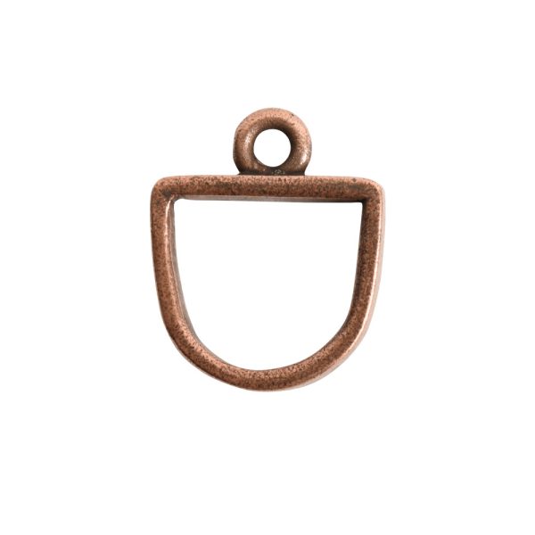Open Pendant Small Half Oval Single LoopAntique Copper