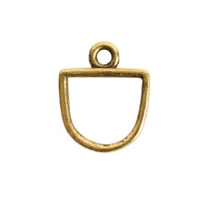 Open Pendant Small Half Oval Single Loop<br>Antique Gold