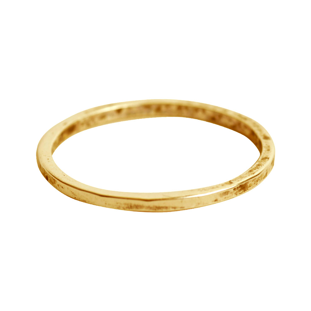 Ring Hammered Thin 6Antique Gold
