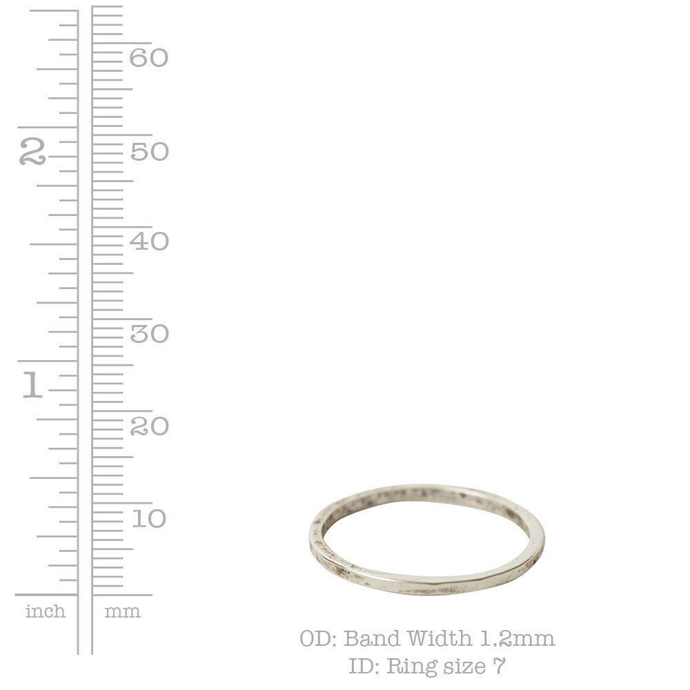 Ring Hammered Thin 7Antique Silver