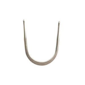 Wire Frame Open Horseshoe Short Double Hole<br>Antique Silver