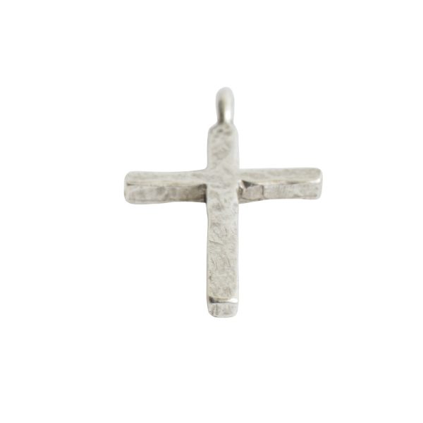 Charm Hammered Traditional Cross LargeAntique Gold