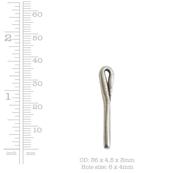 Drop Organic Small Single LoopAntique Silver