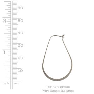 Ear Wire Hoop Oval Small<br>Sterling Silver Plate Nickel Free