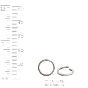 Jumpring 12mm Square Wire Circle<br>Sterling Silver Plate