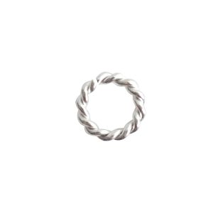 Jumpring Mini RopeSterling Silver Plate
