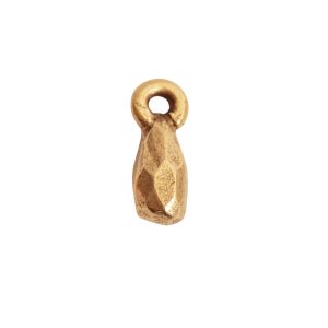 Metal Bead Faceted Drop Itsy Single Loop<br>Antique Gold