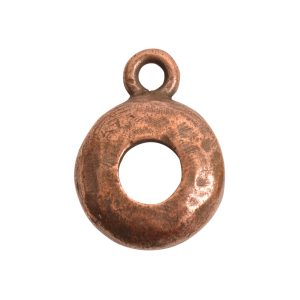 Open Back Bezel Circle 8mm Single Loop<br>Antique Copper
