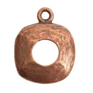 Open Back Bezel Square 12mm Single Loop<br>Antique Copper