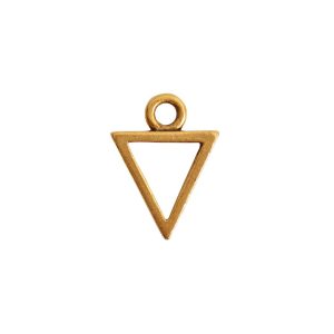 Open Pendant Triangle Mini Single LoopAntique Gold