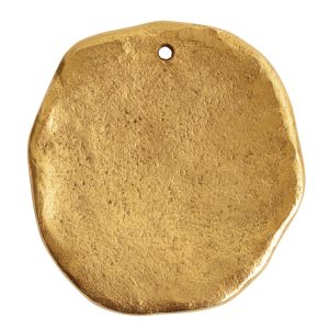 Organic Tag Circle Grande Single Hole<br>Antique Gold