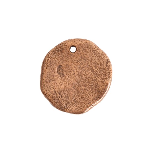 Organic Tag Circle Large Single HoleAntique Copper