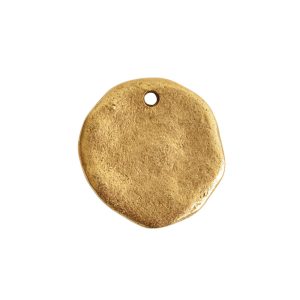 Organic Tag Circle Large Single Hole<br>Antique Gold
