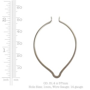 Wire Frame Open Oval Point Large<br>Sterling Silver Plate