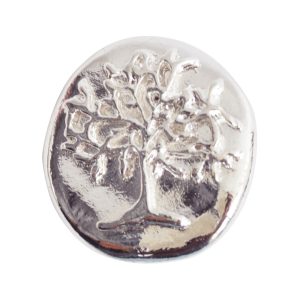 Button Organic Tree of Life Round Small<br>Sterling Silver Plate