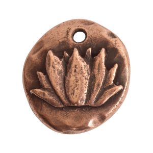 Charm Organic Lotus Round SmallAntique Copper