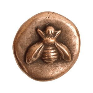 Button Organic Small Round BeeAntique Copper
