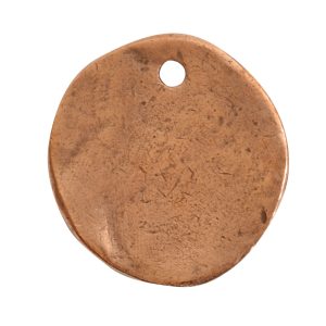 Charm Organic Small Round BeeAntique Copper