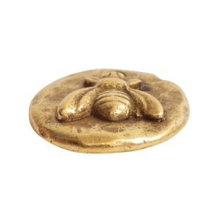 Charm Organic Small Round Bee<br>Antique Gold