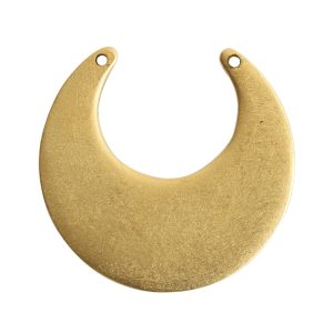 Flat Tag Grande Circle Eclipse Double Hole<br>Antique Gold 