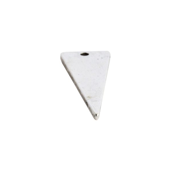 Flat Tag Large Inverted Triangle Single HoleAntique Silver