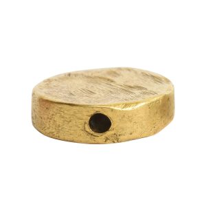 Metal Bead Organic Flat Small Circle<br>Antique Gold