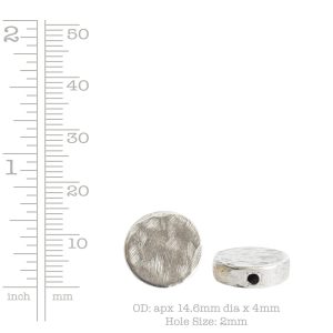 Metal Bead Organic Flat Small Circle<br>Antique Silver