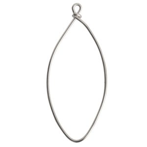 Wire Frame Large Navette Single Loop<br>Antique Silver
