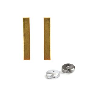 Earring Post Bar Small with Butterfly ClutchAntique Gold Nickel Free