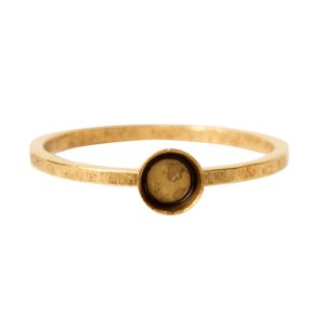 Ring Hammered Thin Bitsy Circle Size 7<br>Antique Gold